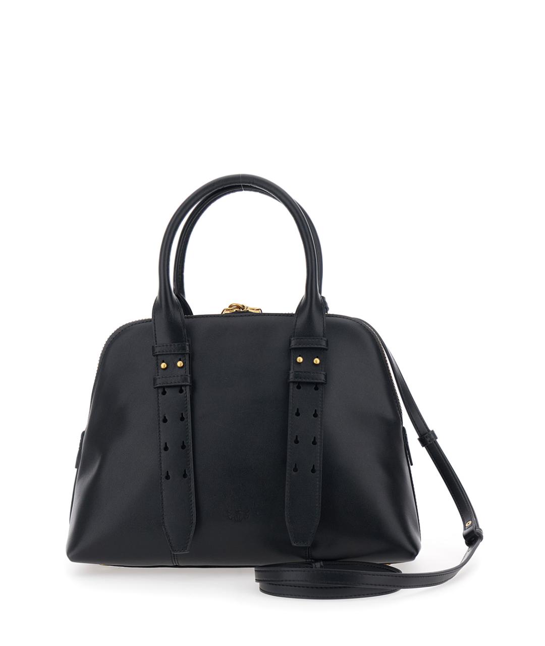 PINKO Черная кожаная сумка с короткими ручками, фото 2