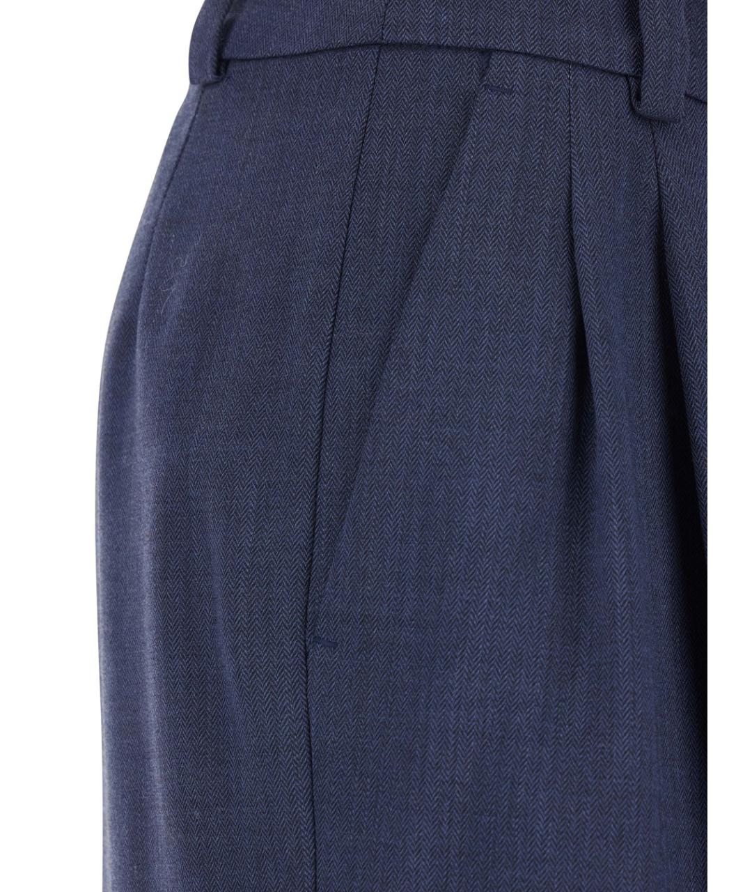 PINKO Синие шерстяные брюки широкие, фото 2