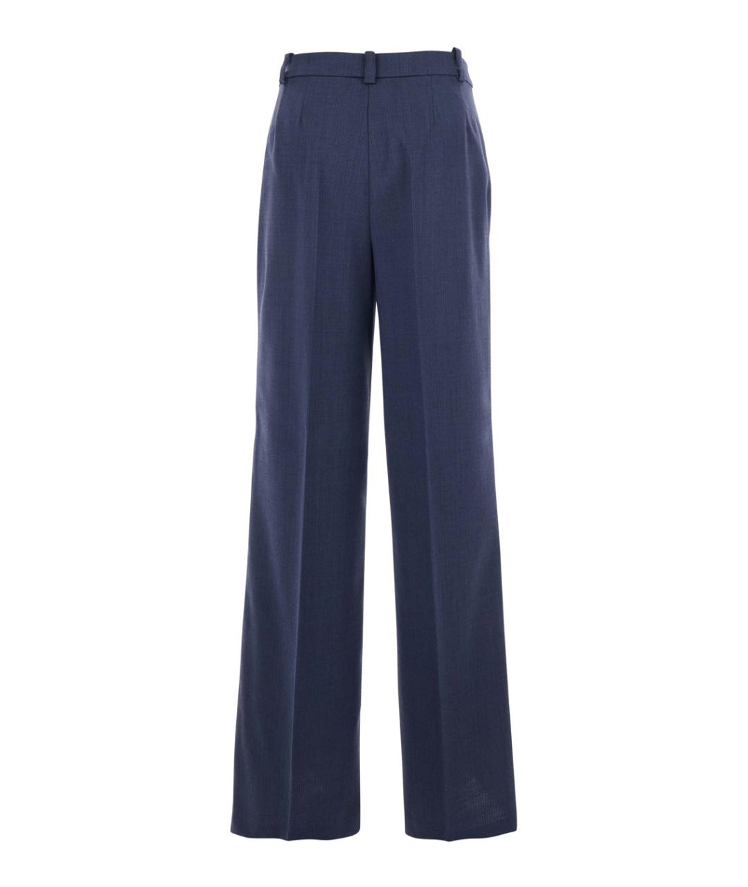 PINKO Синие шерстяные брюки широкие, фото 1