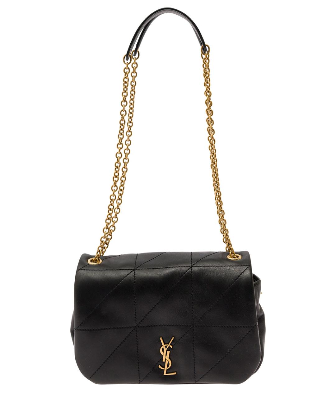 SAINT LAURENT Черная кожаная сумка через плечо, фото 1
