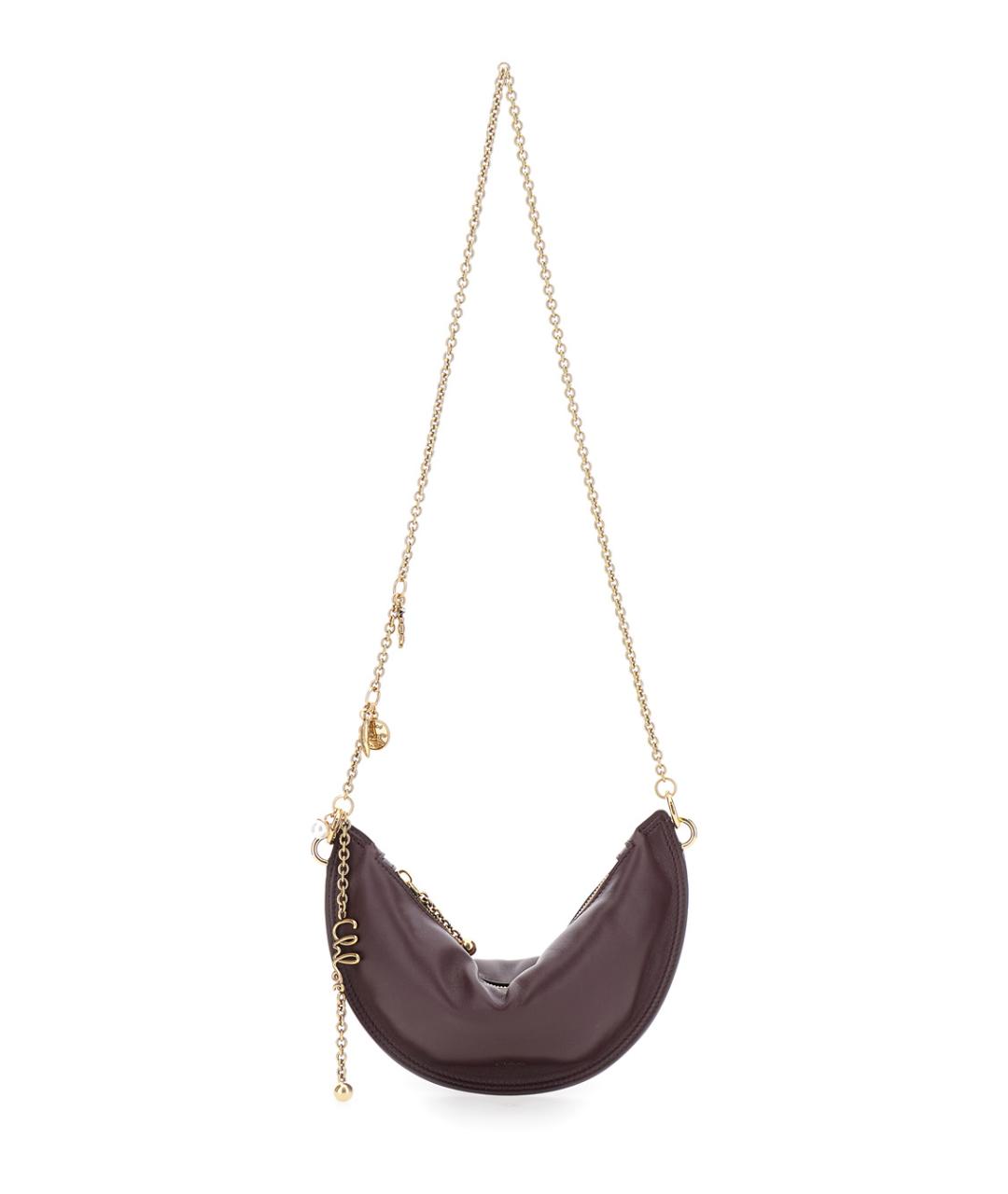 CHLOE Бордовая кожаная сумка через плечо, фото 1