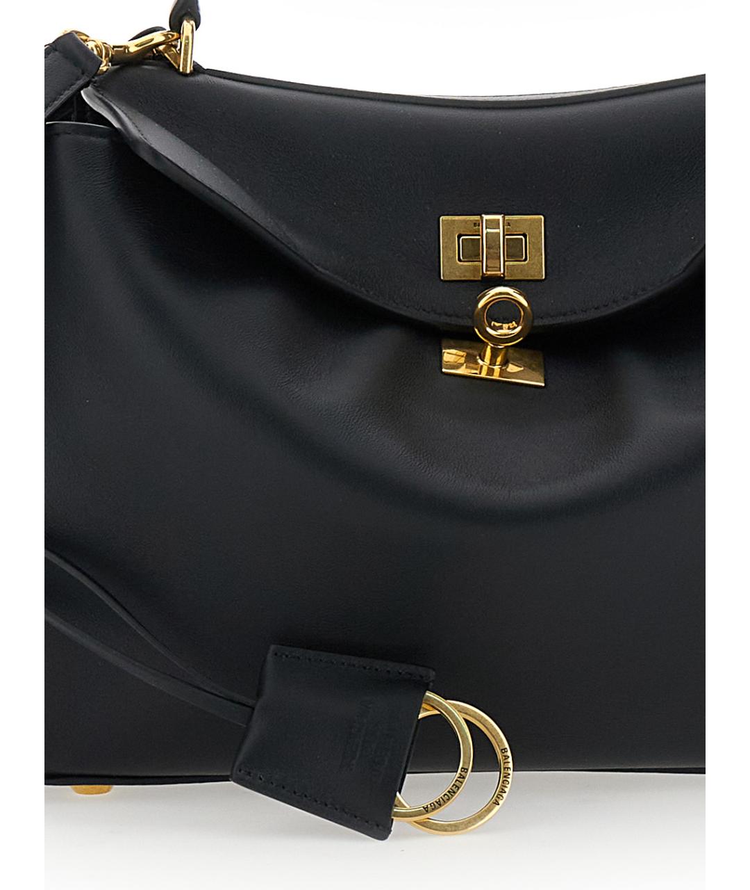 BALENCIAGA Черная кожаная сумка тоут, фото 3