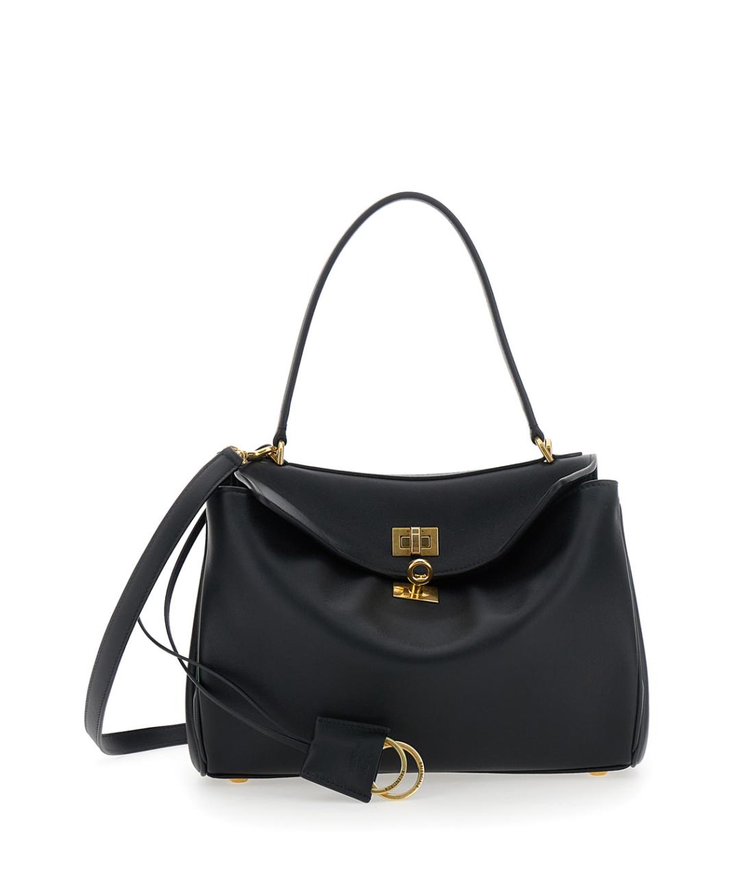 BALENCIAGA Черная кожаная сумка тоут, фото 1