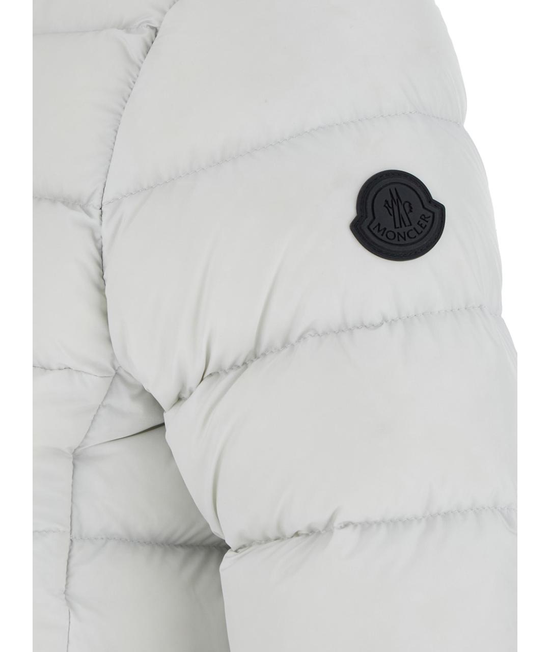 MONCLER Белый полиамидовый пуховик, фото 3