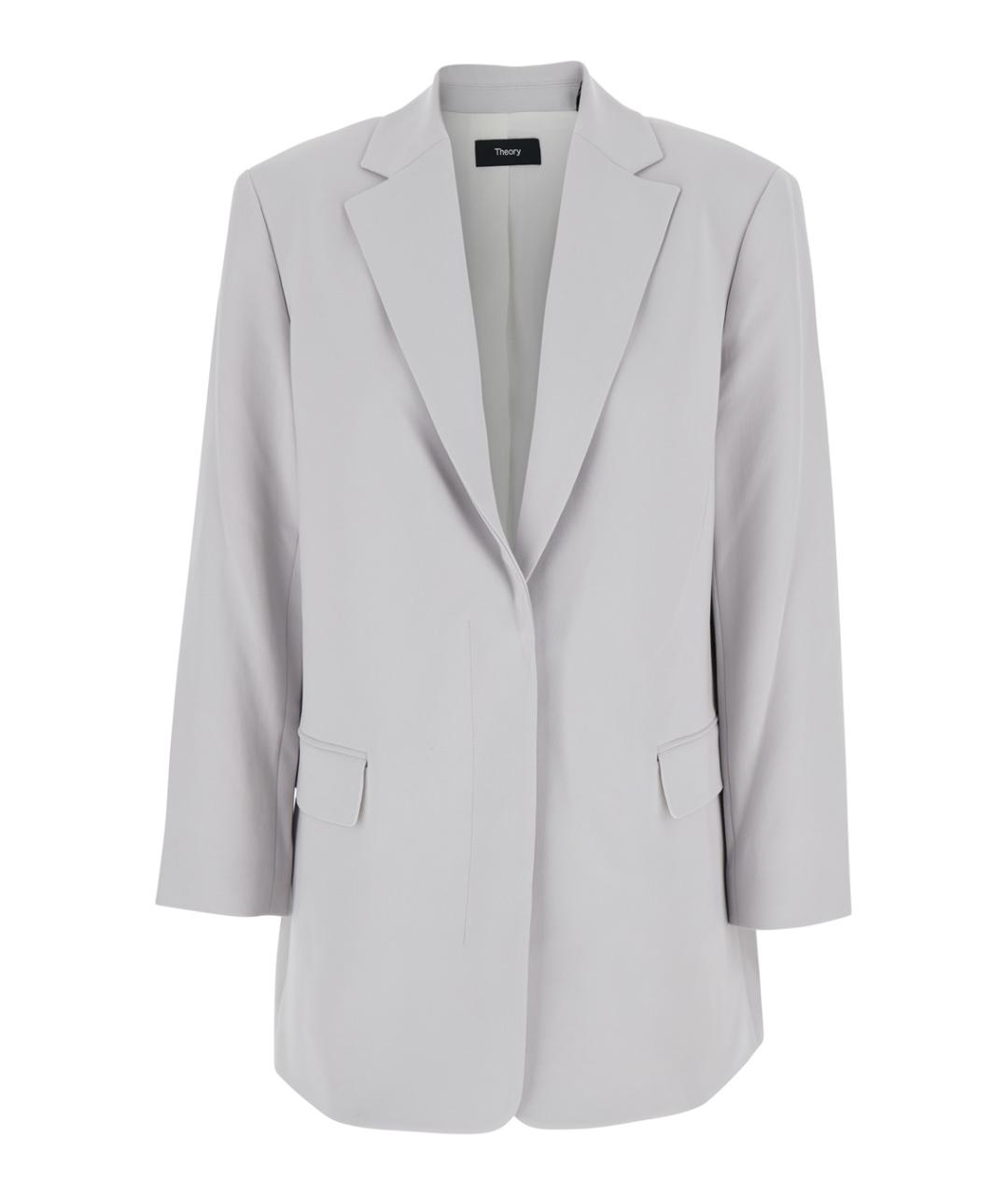 THEORY Серый полиэстеровый жакет/пиджак, фото 1