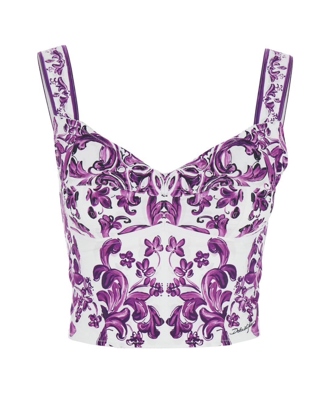 DOLCE&GABBANA Фиолетовая хлопковая майка, фото 1