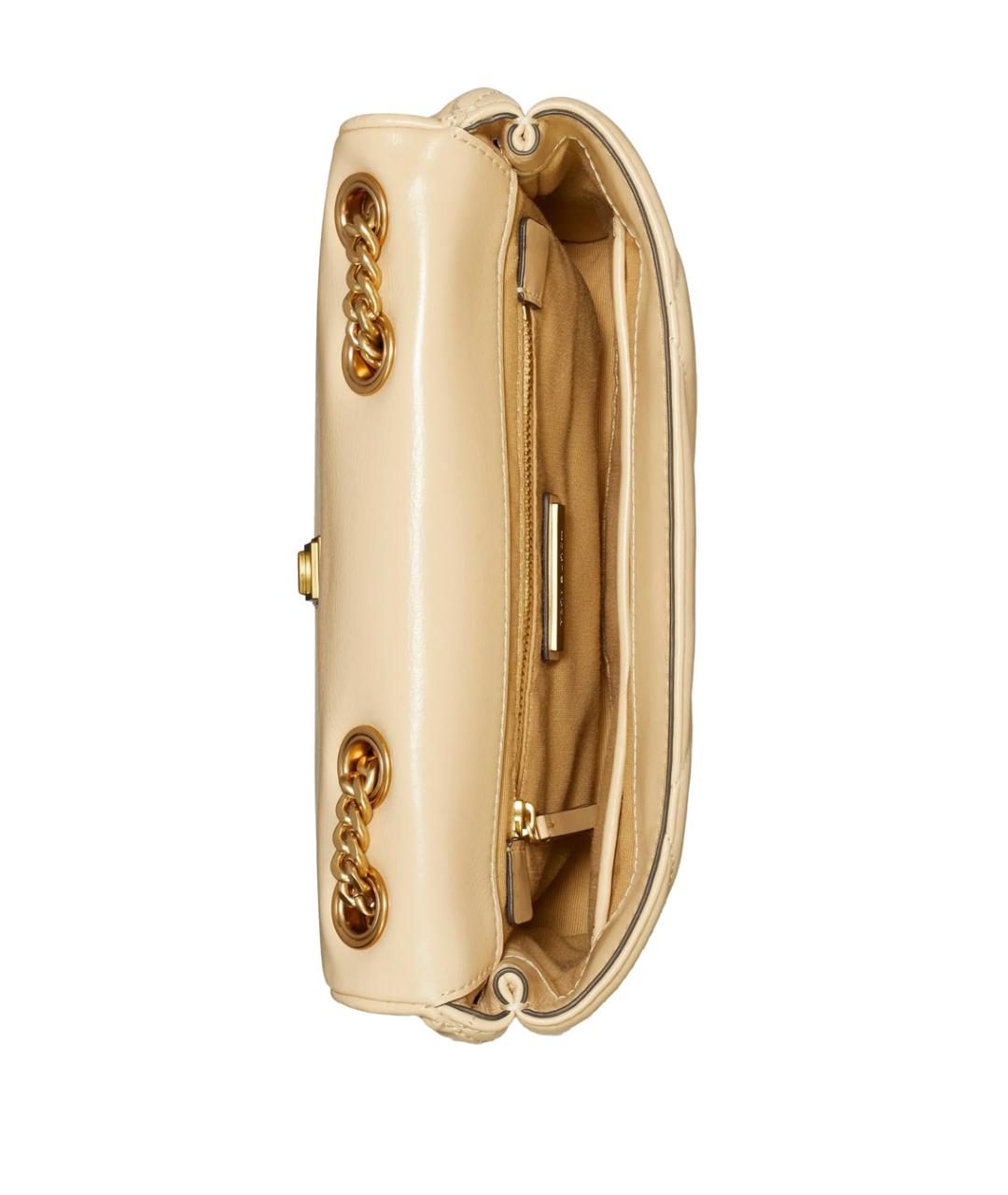 TORY BURCH Бежевая кожаная сумка через плечо, фото 3