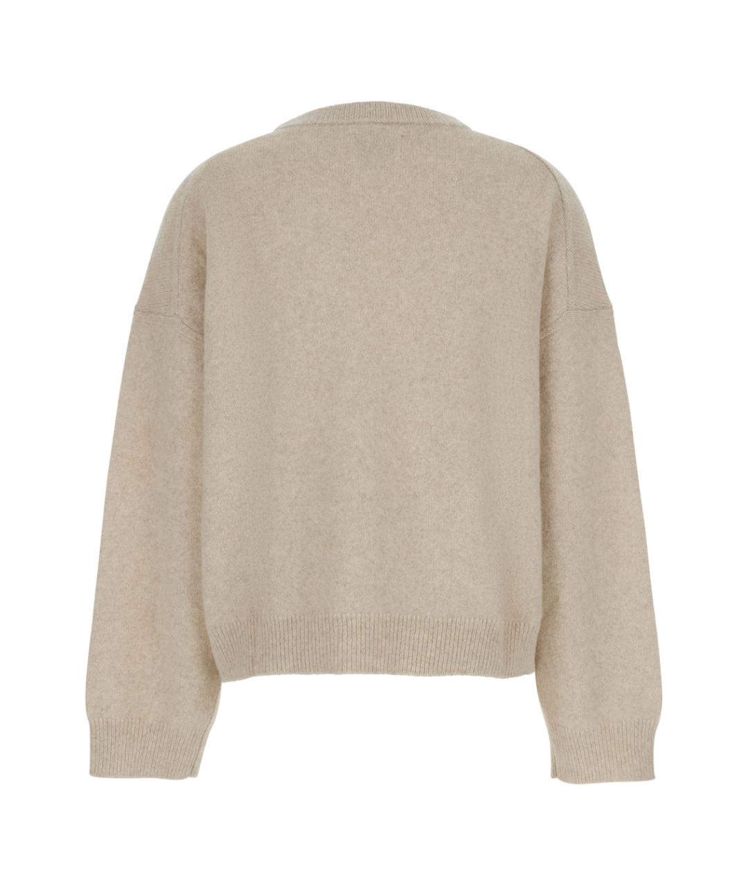 LOULOU STUDIO Бежевый шерстяной джемпер / свитер, фото 2