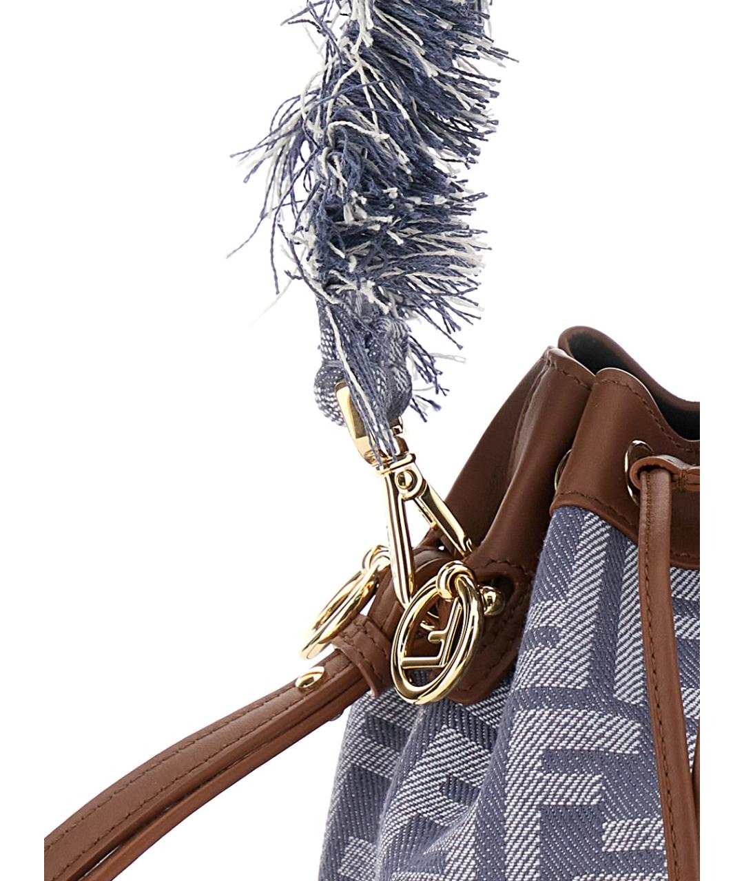FENDI Синяя хлопковая сумка через плечо, фото 3