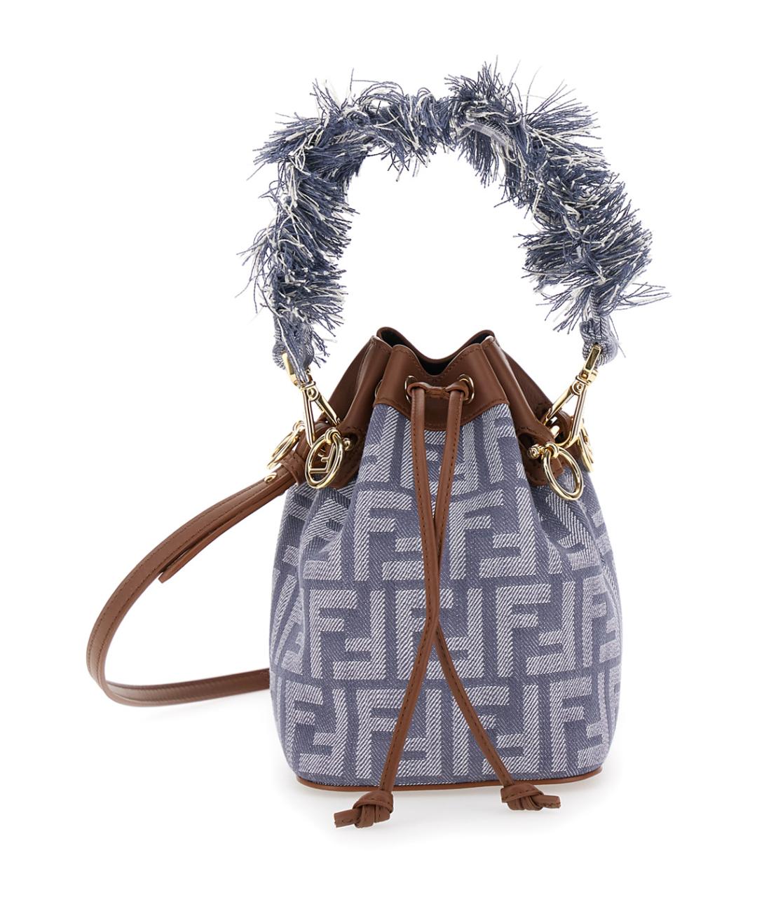 FENDI Синяя хлопковая сумка через плечо, фото 1