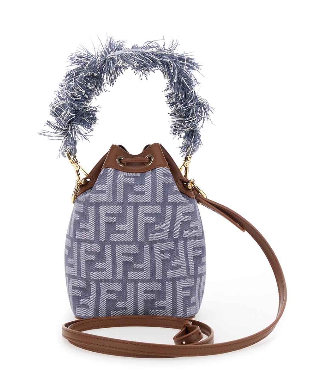 FENDI Синяя хлопковая сумка через плечо, фото 2