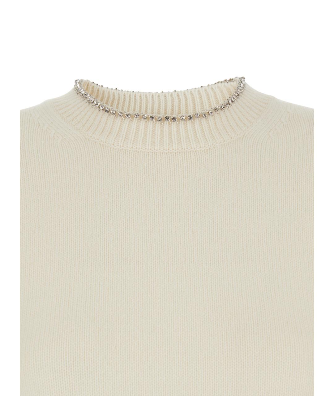 SEMICOUTURE Белый шерстяной джемпер / свитер, фото 3