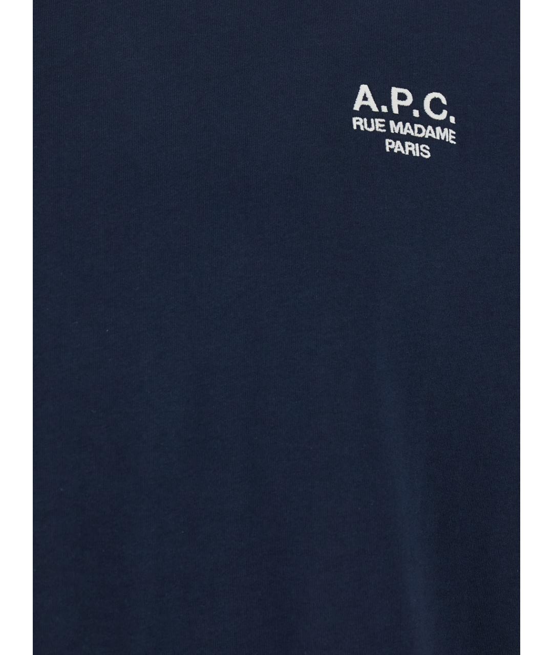 A.P.C. Синяя хлопковая футболка, фото 3
