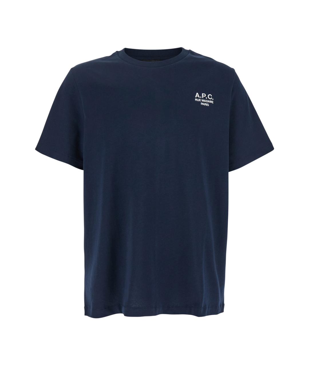 A.P.C. Синяя хлопковая футболка, фото 1