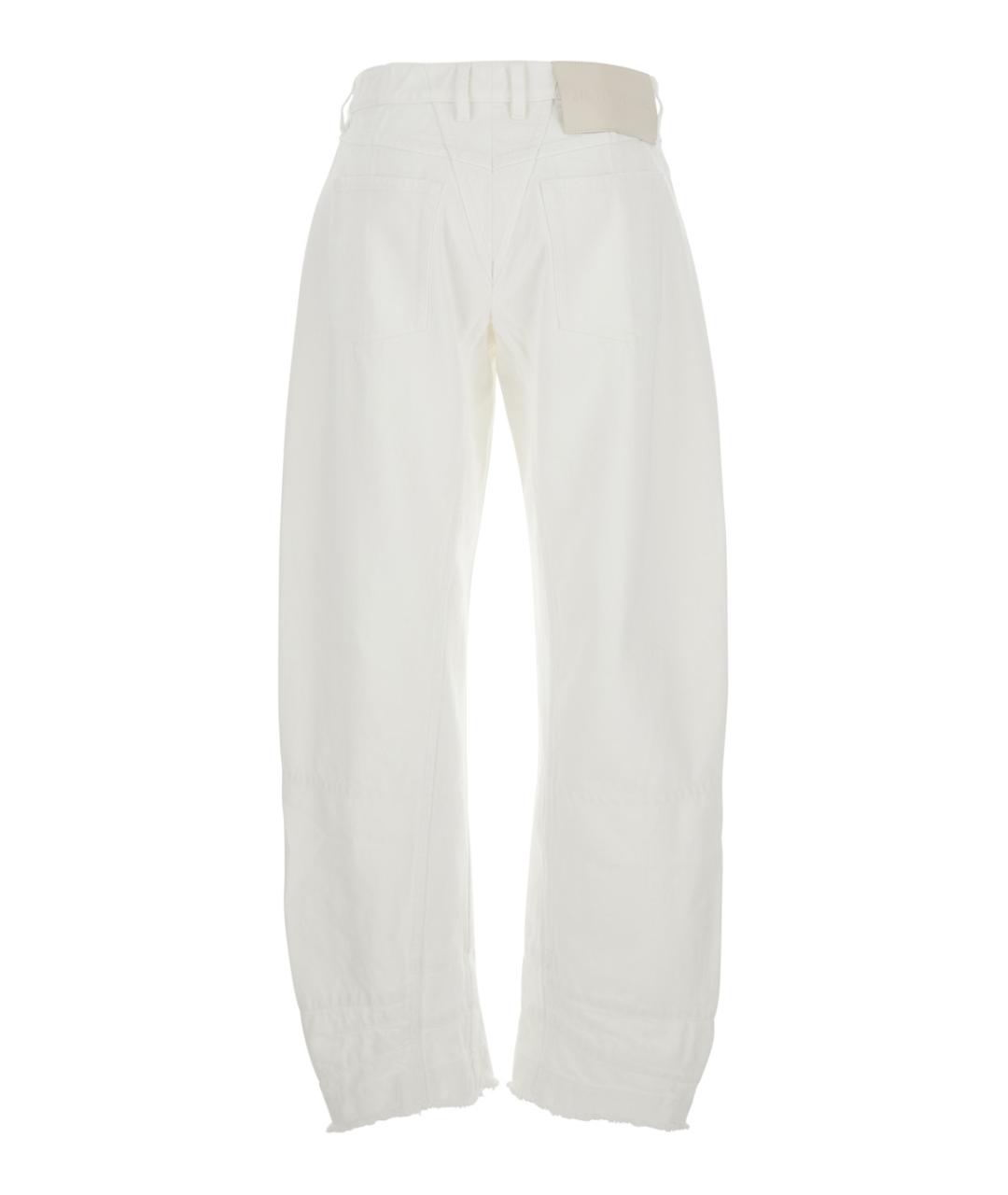 JIL SANDER Белые хлопковые прямые джинсы, фото 2