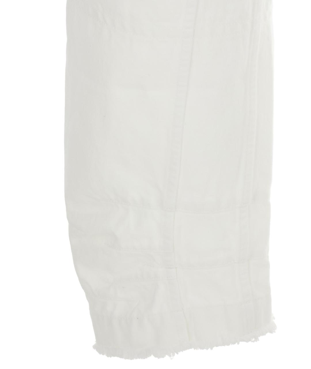 JIL SANDER Белые хлопковые прямые джинсы, фото 3