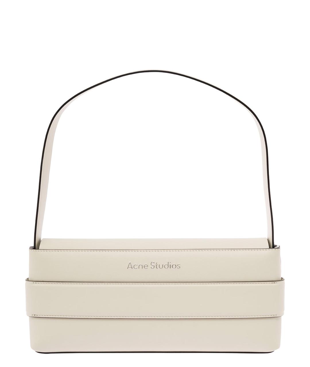 ACNE STUDIOS Белая кожаная сумка через плечо, фото 4