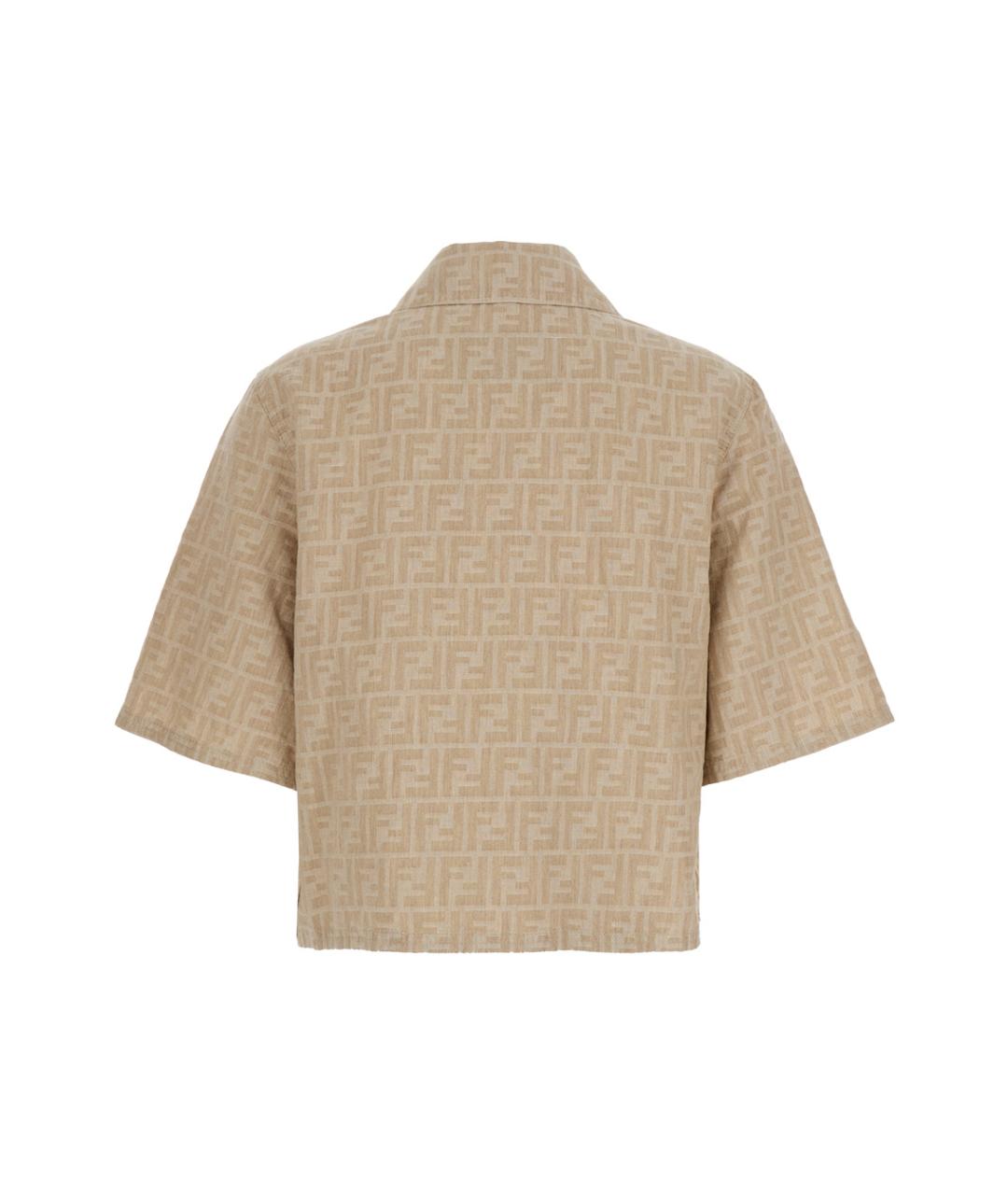FENDI Бежевая хлопковая рубашка, фото 2