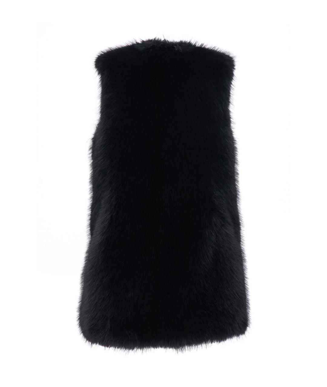 HERNO Черный меховой жилет, фото 2