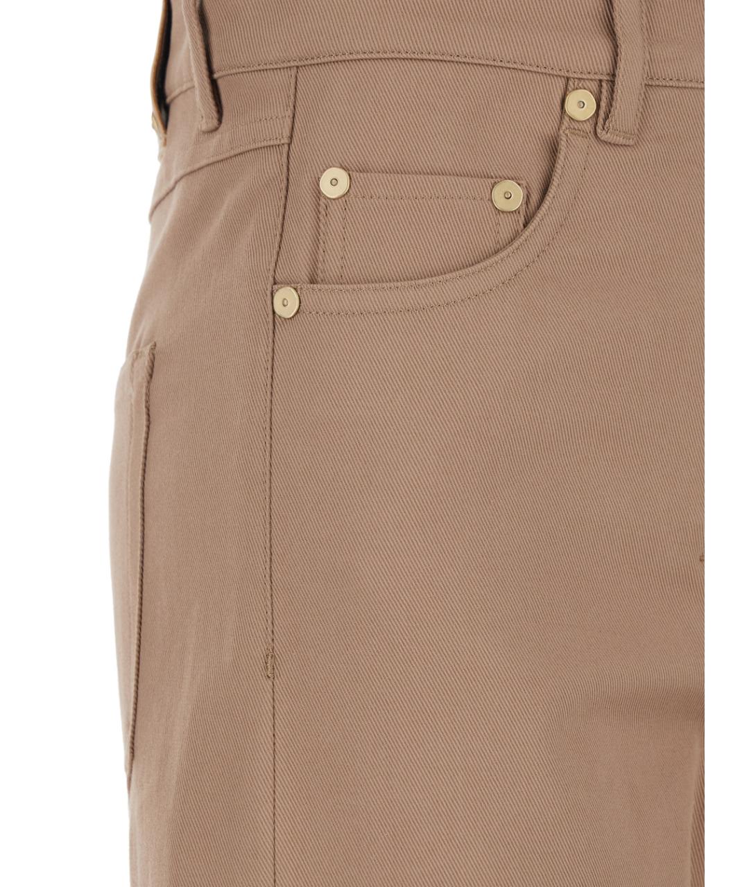 'S MAX MARA Бежевые хлопковые брюки широкие, фото 3