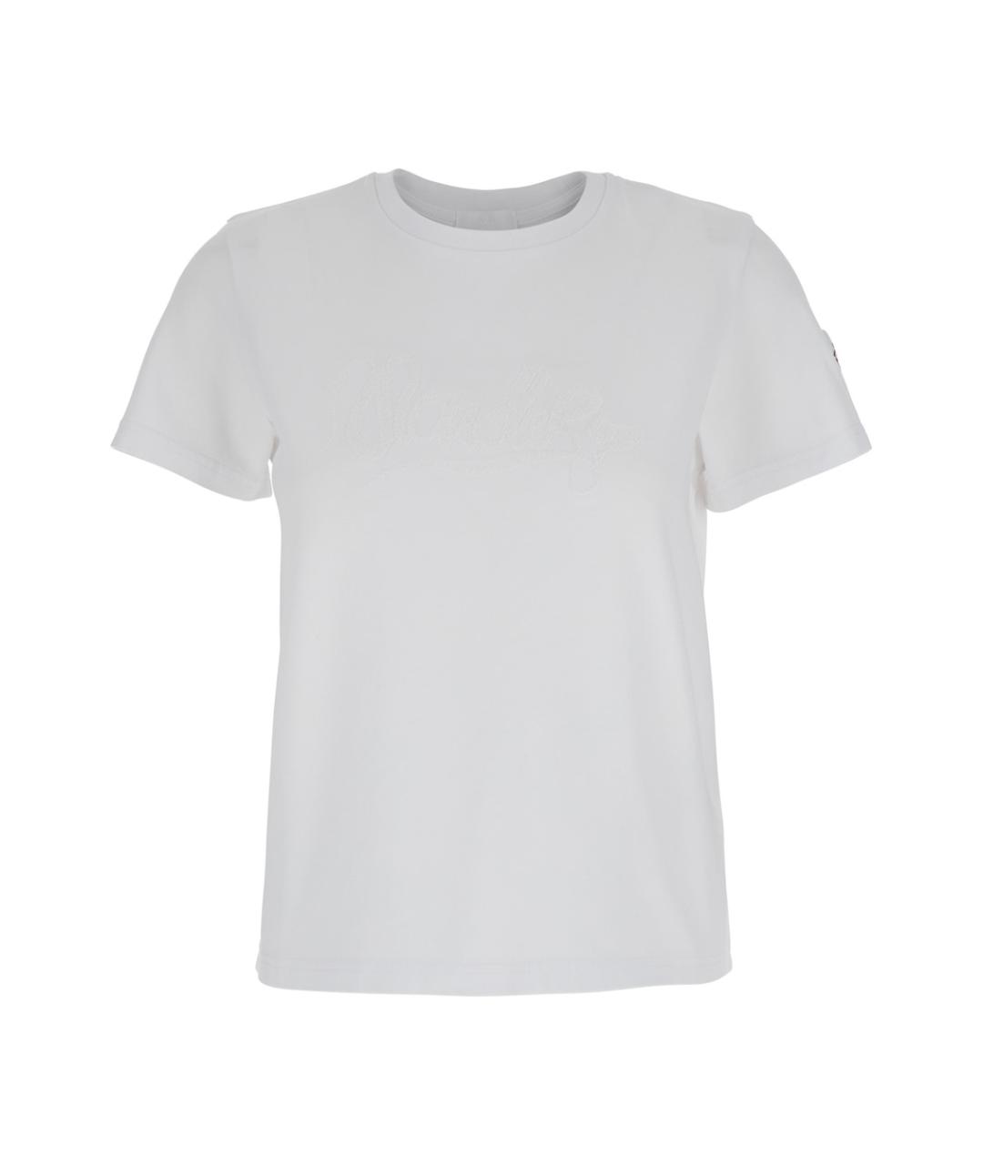 MONCLER Белая хлопковая футболка, фото 1