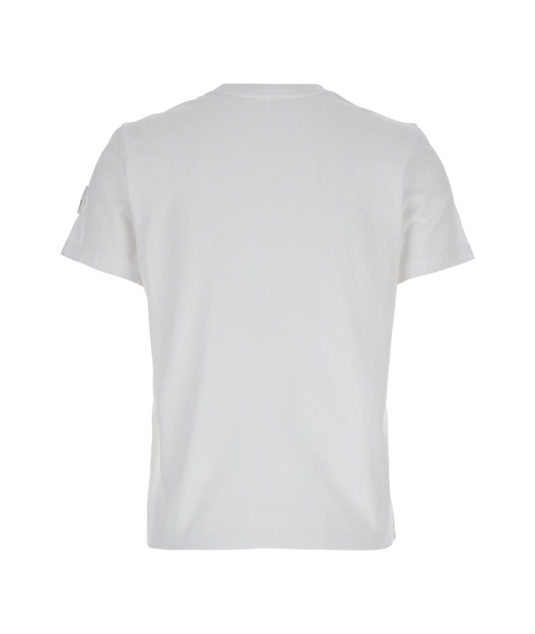 MONCLER Белая хлопковая футболка, фото 2