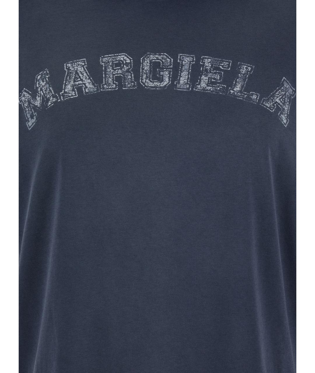 MAISON MARGIELA Синяя хлопковая футболка, фото 3