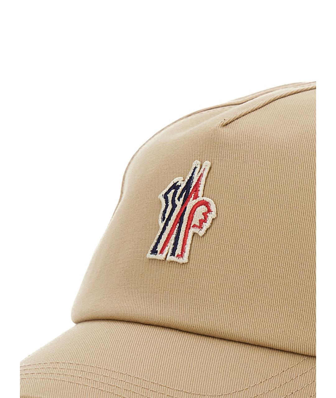 MONCLER GRENOBLE Бежевая хлопковая кепка, фото 3