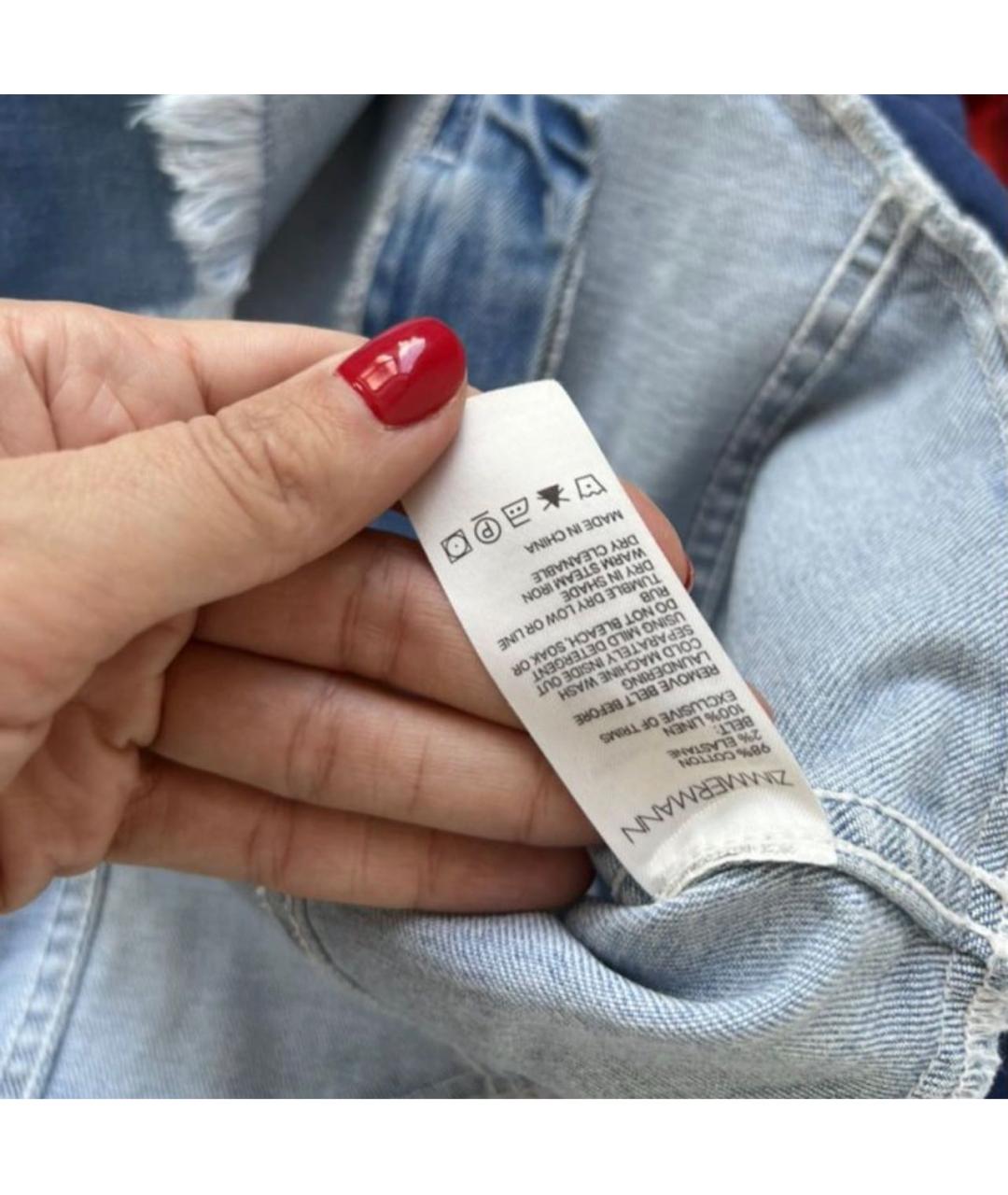 ZIMMERMANN Голубые деним шорты, фото 5