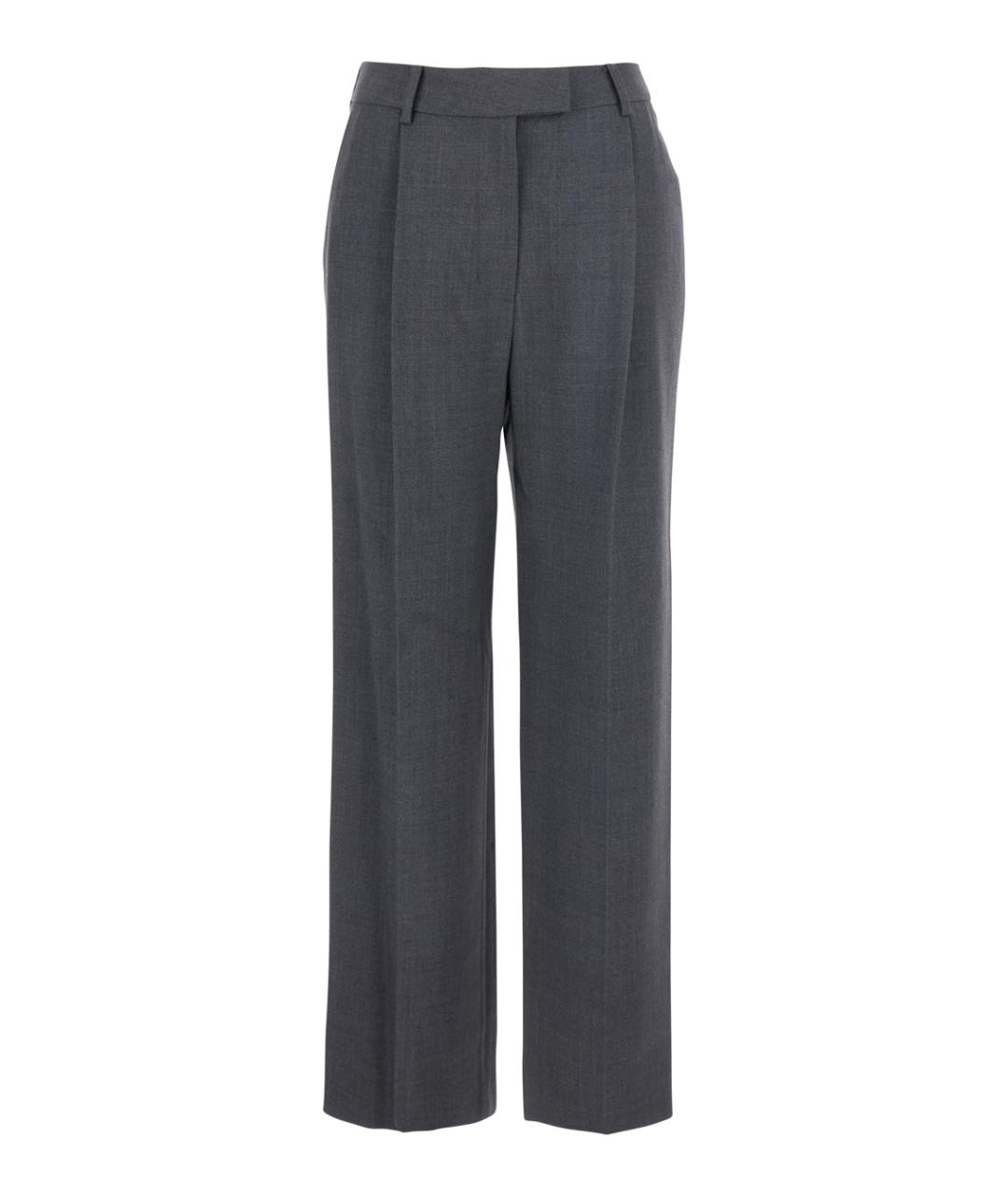 LOW CLASSIC Серые шерстяные прямые брюки, фото 1