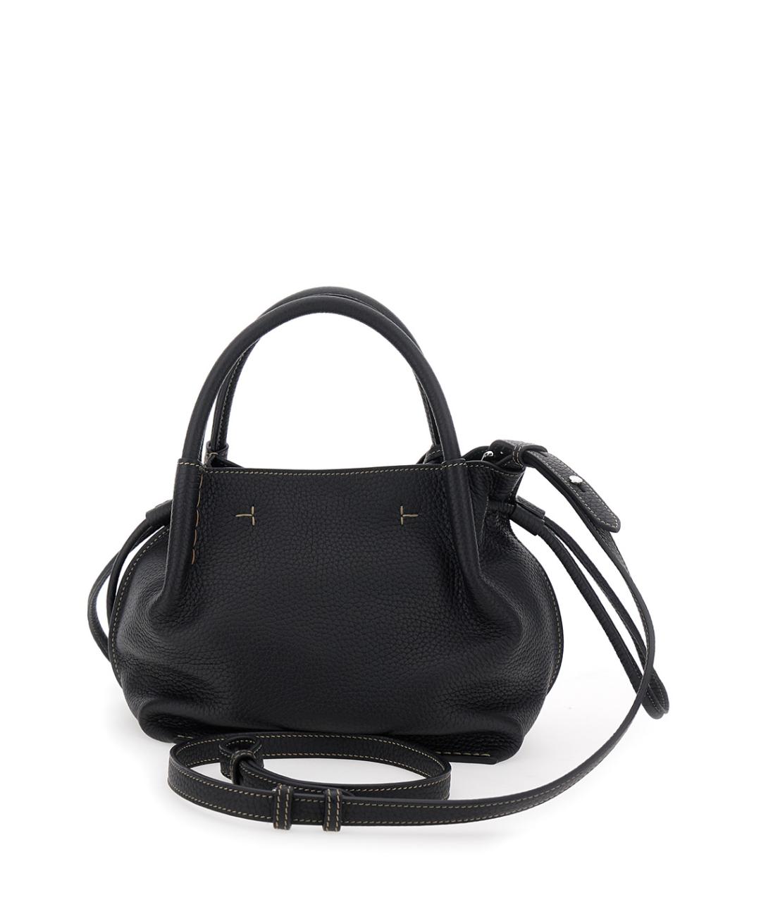 TOD'S Черная кожаная сумка с короткими ручками, фото 2