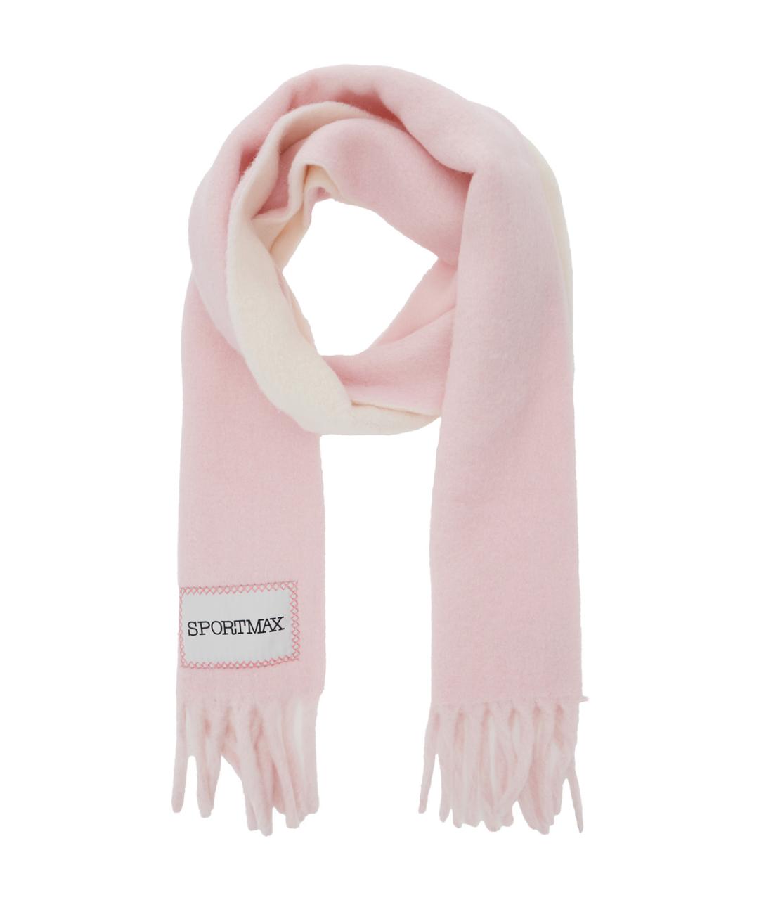 SPORTMAX Розовый шерстяной шарф, фото 2