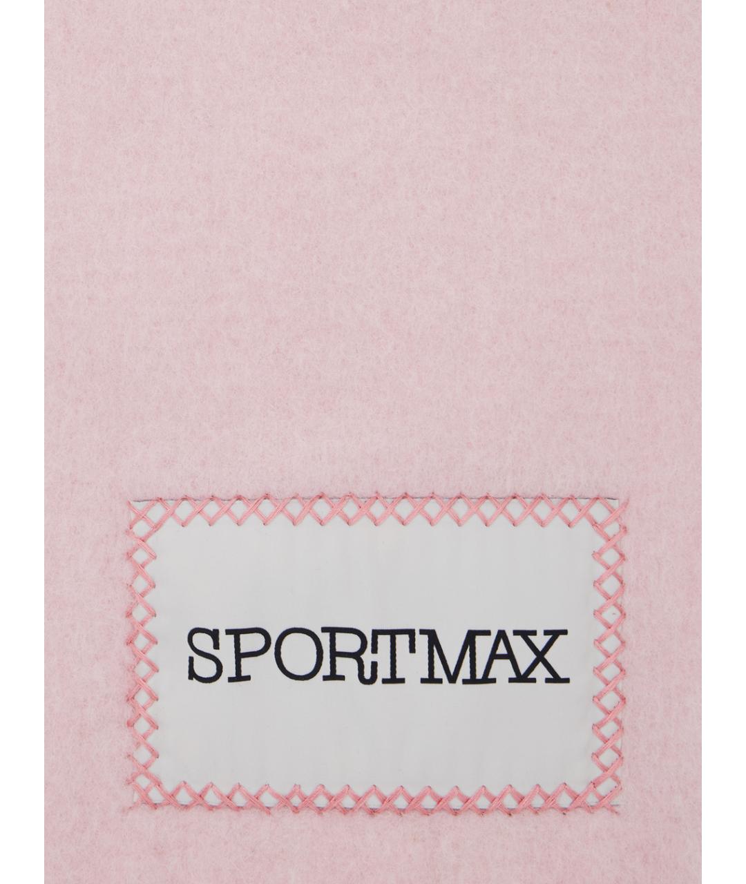 SPORTMAX Розовый шерстяной шарф, фото 3