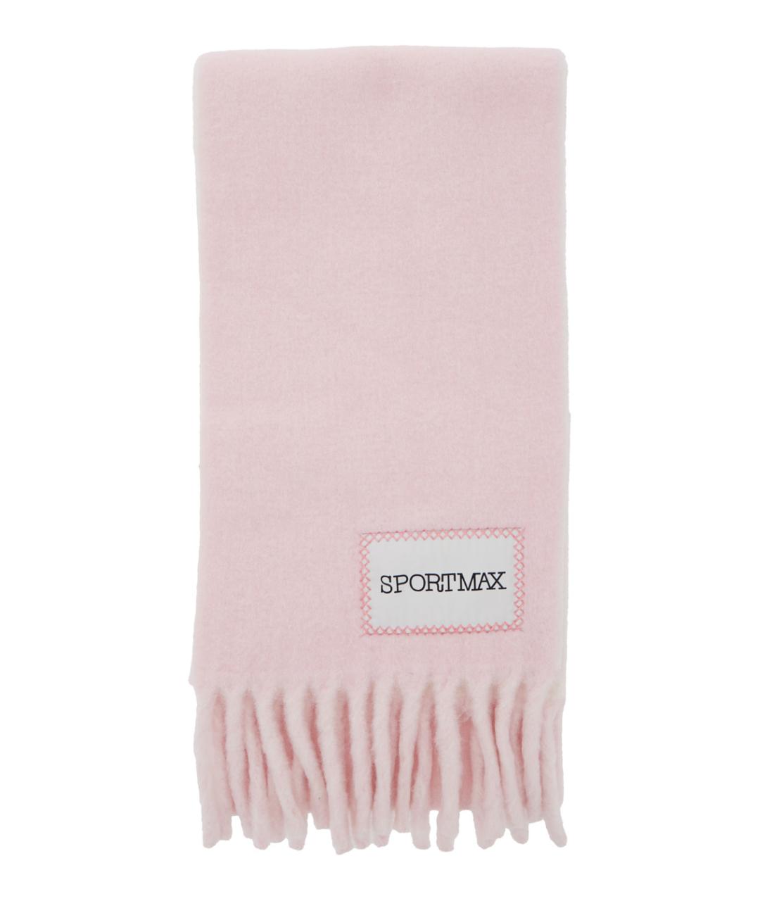 SPORTMAX Розовый шерстяной шарф, фото 1