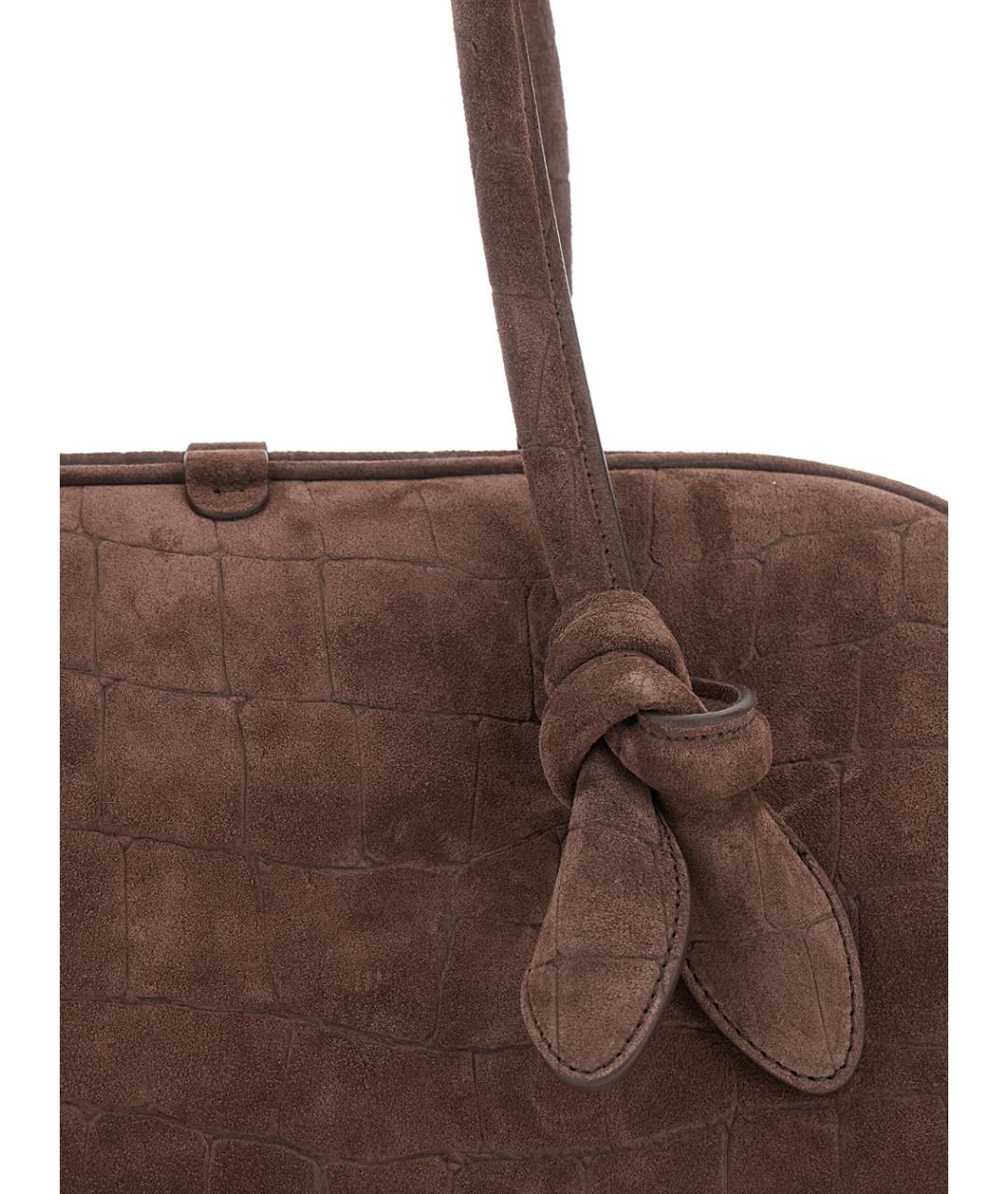 JACQUEMUS Коричневая кожаная сумка с короткими ручками, фото 3