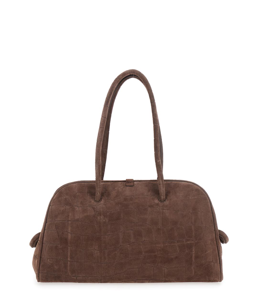 JACQUEMUS Коричневая кожаная сумка с короткими ручками, фото 2