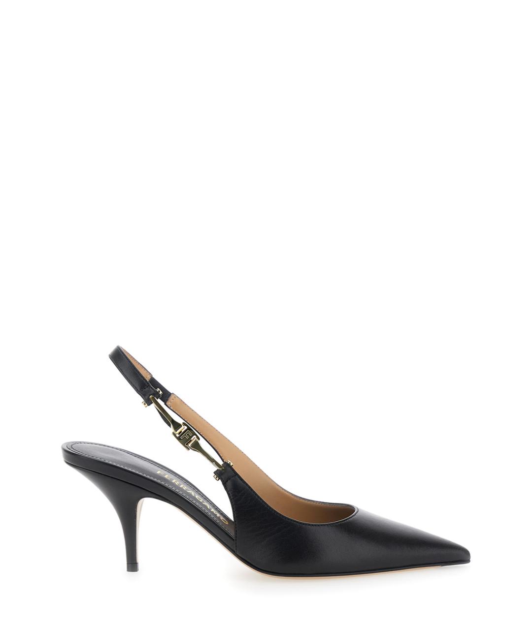 FERRAGAMO Черные кожаные туфли, фото 1