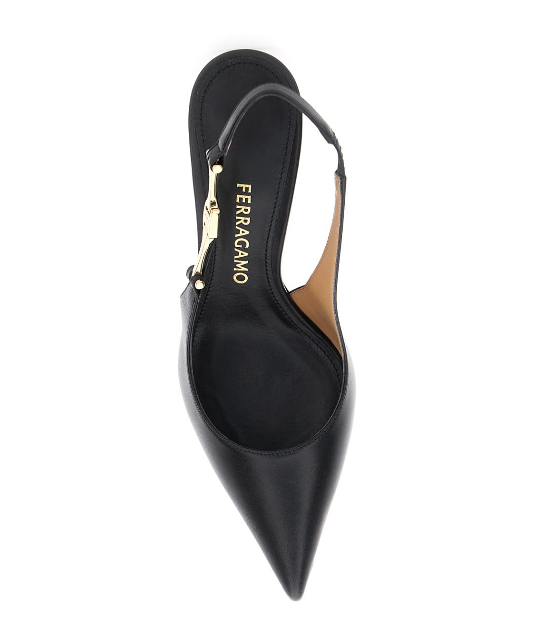 FERRAGAMO Черные кожаные туфли, фото 4