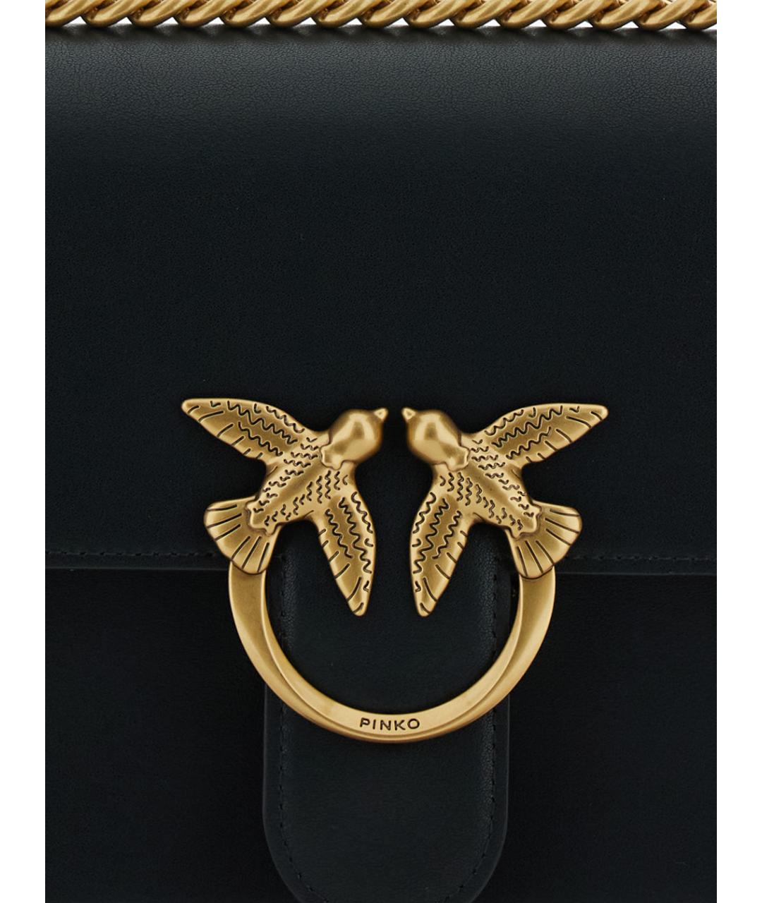 PINKO Черная кожаная сумка через плечо, фото 3