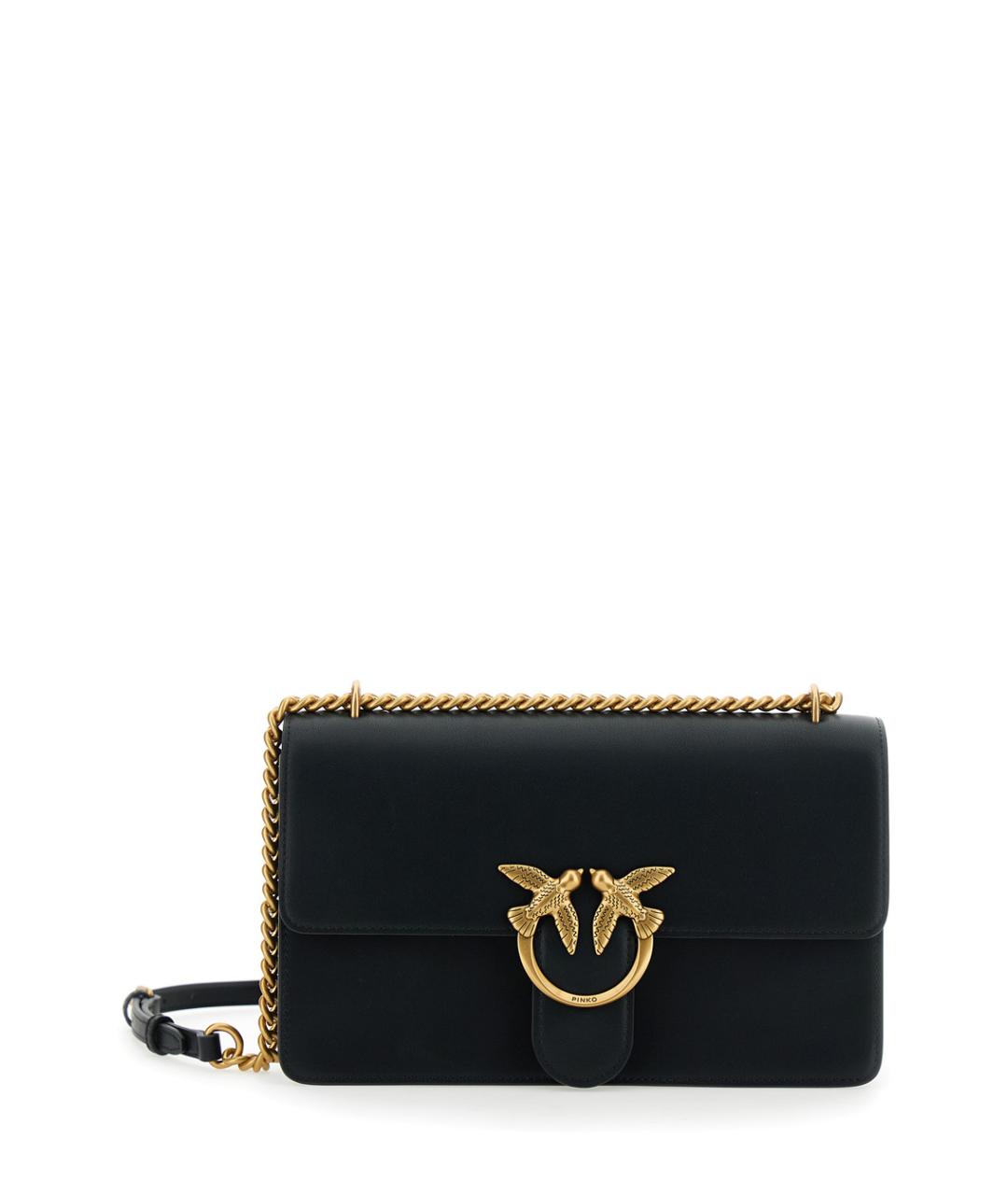 PINKO Черная кожаная сумка через плечо, фото 1