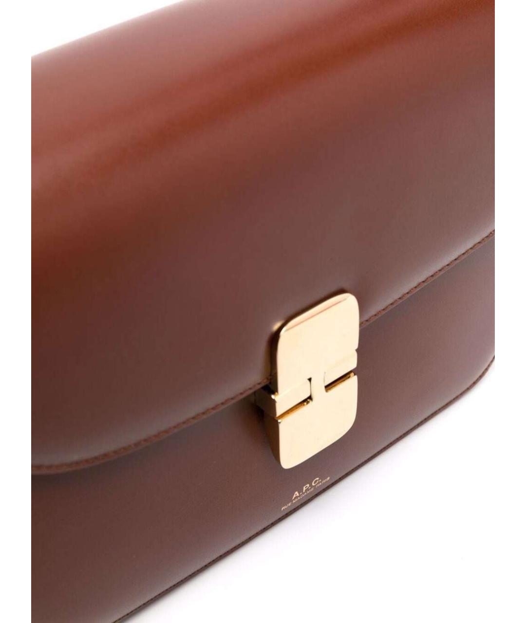 A.P.C. Коричневая кожаная сумка через плечо, фото 3