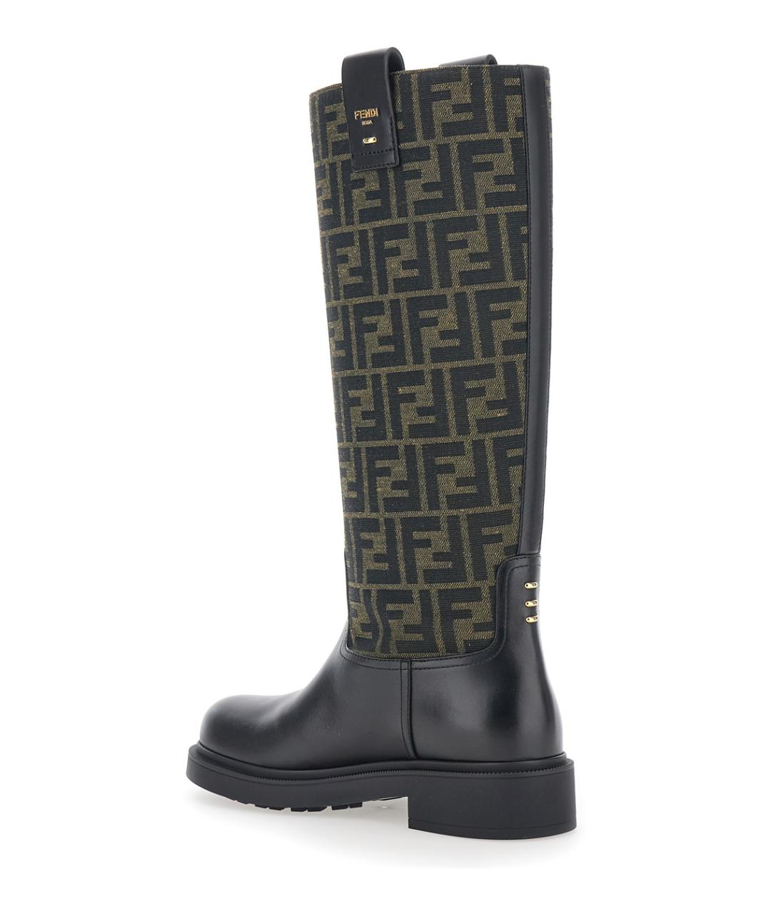 FENDI Черные кожаные сапоги, фото 3