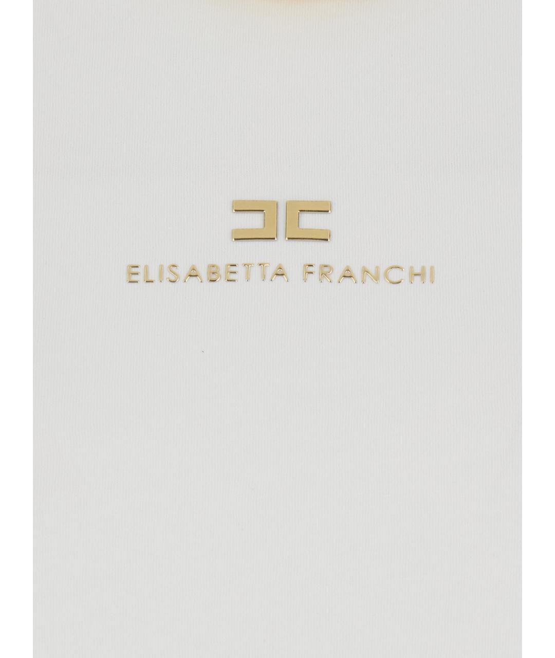 ELISABETTA FRANCHI Белая хлопковая футболка, фото 3