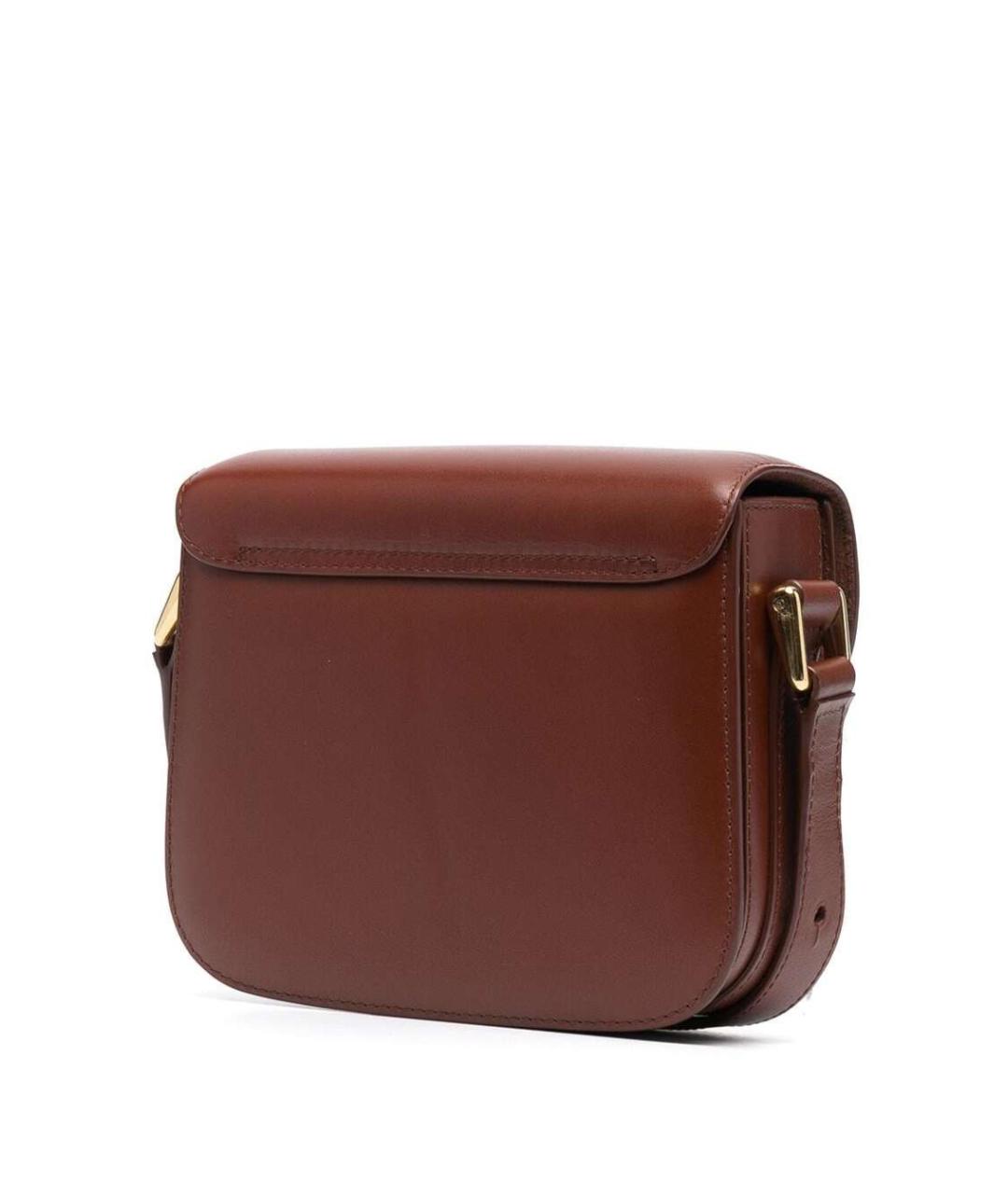 A.P.C. Коричневая кожаная сумка через плечо, фото 2