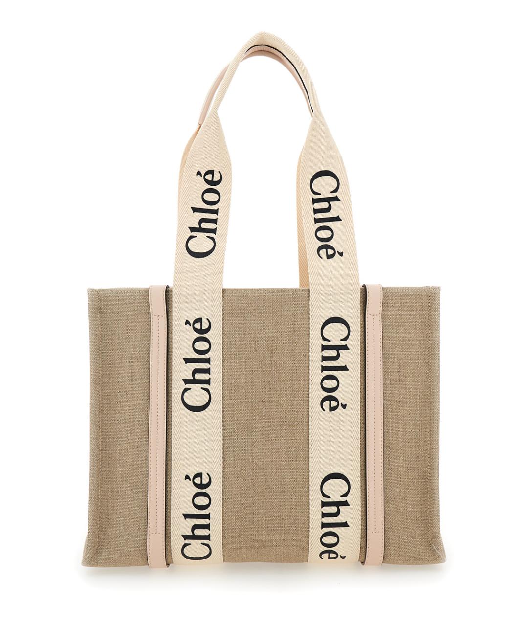 CHLOE Бежевая хлопковая сумка тоут, фото 1