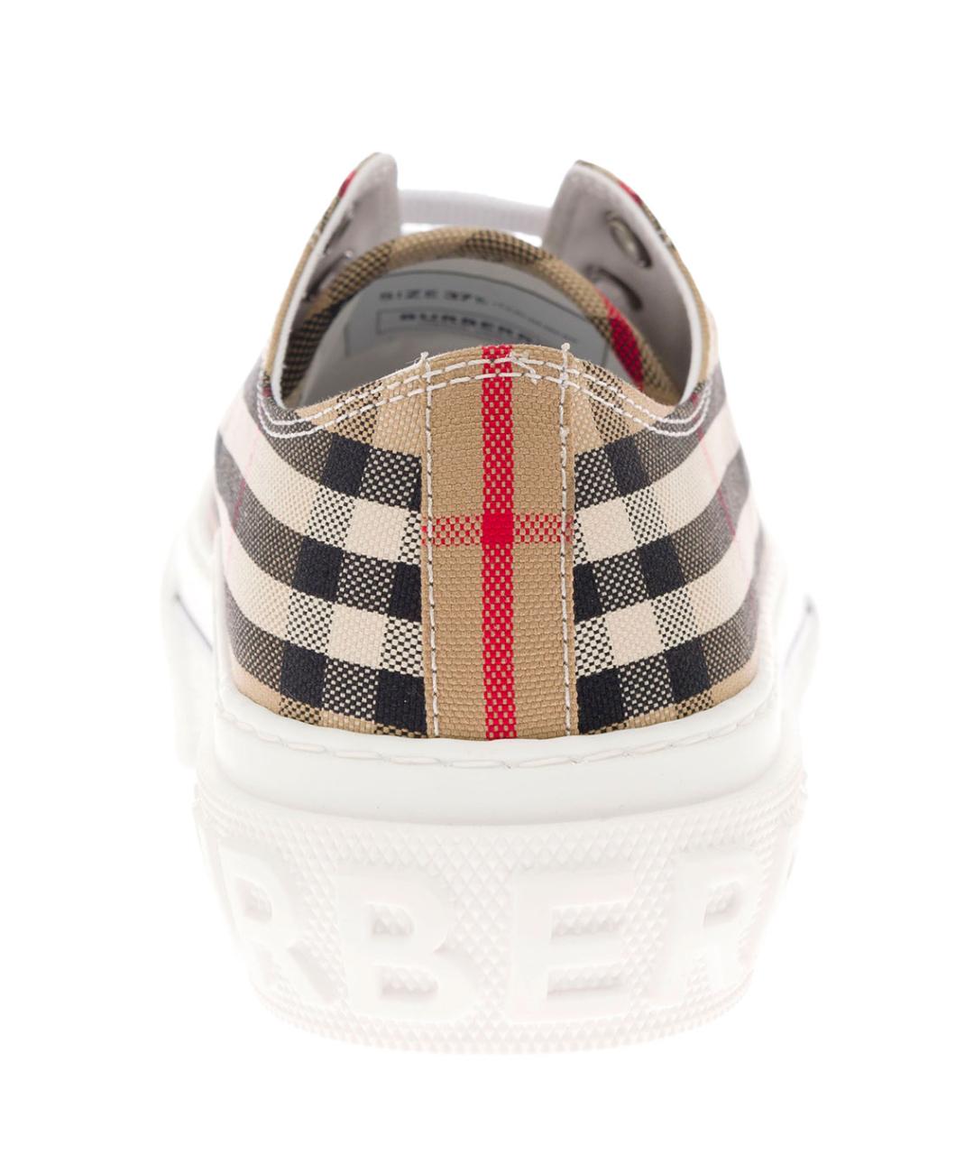 BURBERRY Бежевые текстильные кеды, фото 4