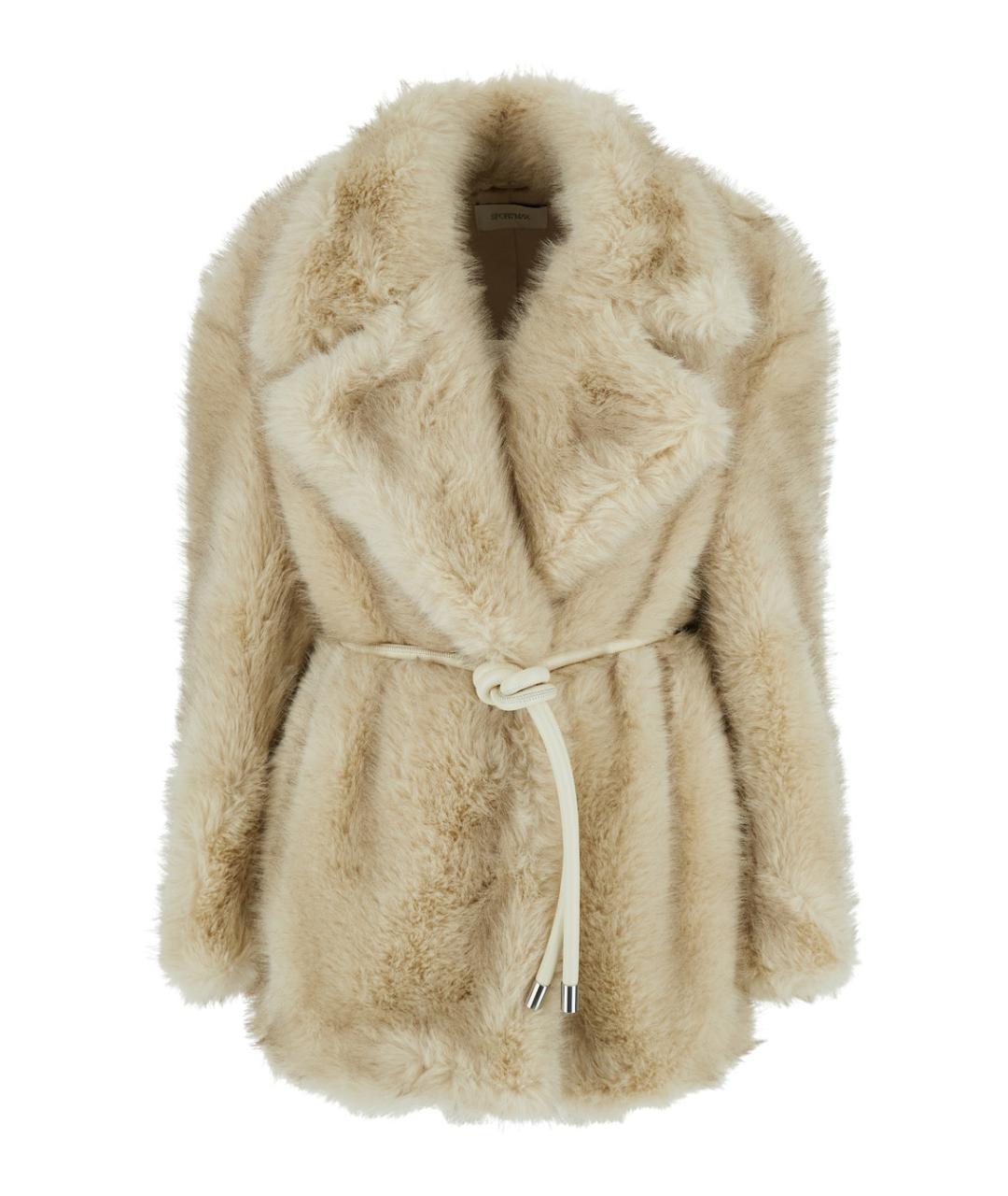 SPORTMAX Белая полиэстеровая шуба, фото 1