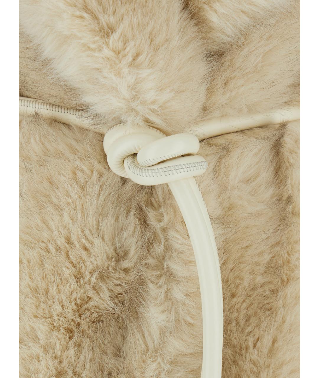 SPORTMAX Белая полиэстеровая шуба, фото 3