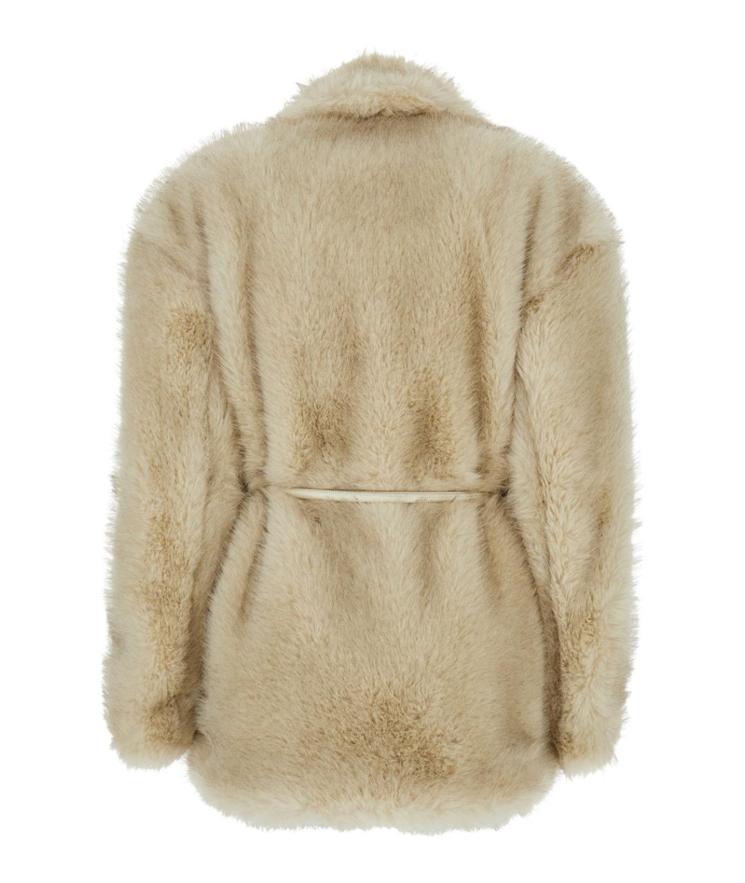 SPORTMAX Белая полиэстеровая шуба, фото 2