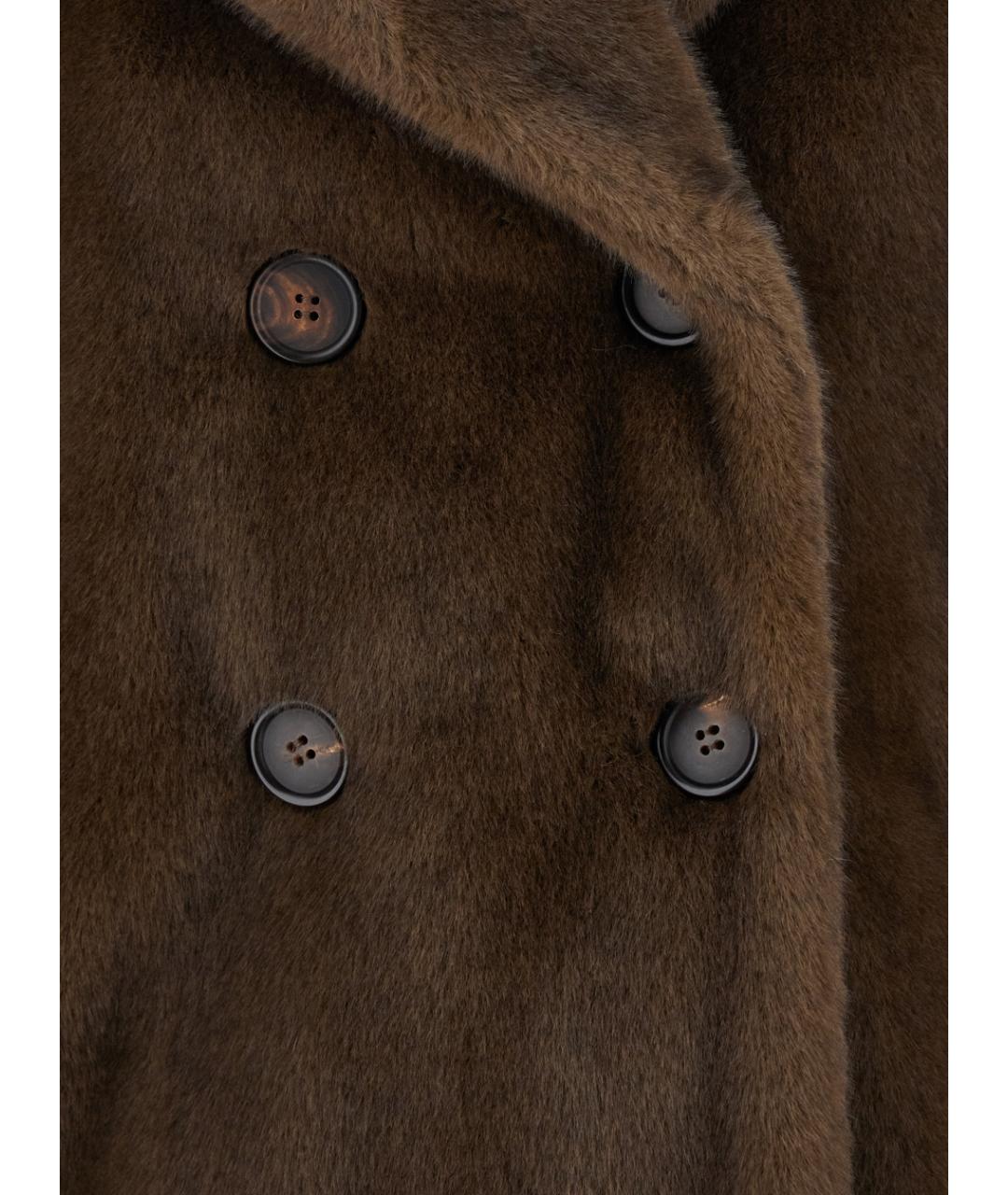 'S MAX MARA Коричневое полиэстеровое пальто, фото 3